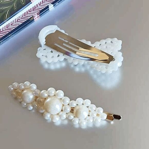 2/$21 Two Piece Pearl Hair Accessory Set - Picture 2 of 7